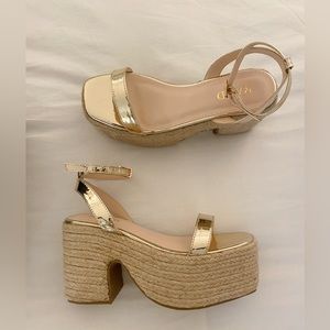 ASOS Raid Remington platform espadrilles in gold